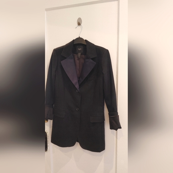 Smythe Stitched Cuff Two Tone Wool Blazer Size 6 - Picture 4 of 10